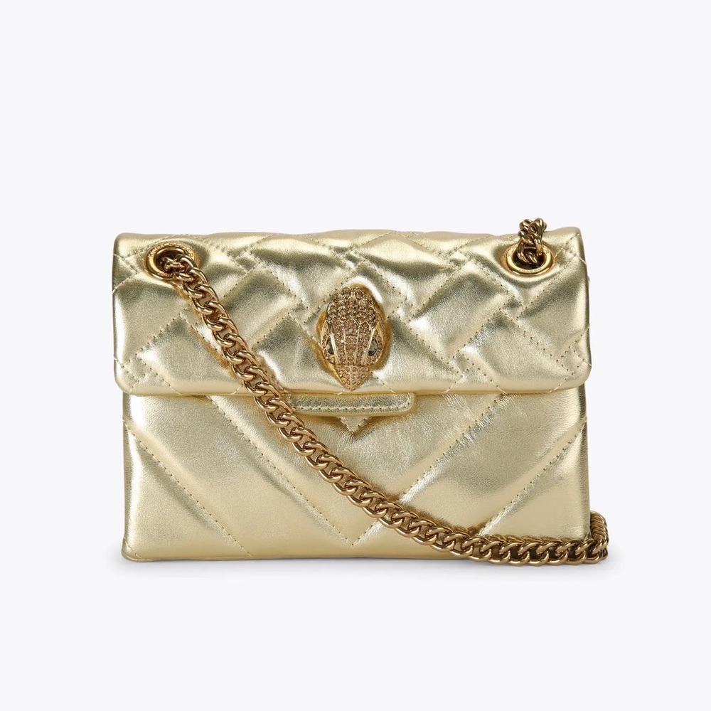 Kurt Geiger Mini Leather Gold Kensington Bag